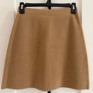 Uniqlo Camel A-Line Ribbed Skirt